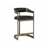 Sunpan Beaumont Counter Stool in Antique Brass And Cantina Black - Angled View - Sunpan Beaumont Counter Stool in Antique Brass And Cantina Black - Angled View