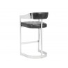 Sunpan Beaumont Barstool in Stainless Steel And Cantina Magnetite - Back Angled