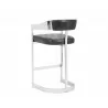 Sunpan Beaumont Barstool in Stainless Steel And Cantina Magnetite - Back Angled - Sunpan Beaumont Barstool in Stainless Steel And Cantina Magnetite - Back Angled