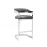 Sunpan Beaumont Barstool in Stainless Steel And Cantina Magnetite - Angled