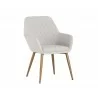 Jayna Dining Armchair - Champagne Gold - Antonio Linen - Angled View - Jayna Dining Armchair - Champagne Gold - Antonio Linen - Angled View