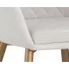 Jayna Dining Armchair - Champagne Gold - Antonio Linen - Seat Close-up - Jayna Dining Armchair - Champagne Gold - Antonio Linen - Seat Close-up