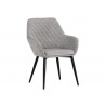 Jayna Dining Armchair - Black - Polo Club Stone - Angled View