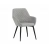 Jayna Dining Armchair - Black - Polo Club Stone - Angled View - Jayna Dining Armchair - Black - Polo Club Stone - Angled View