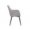 Jayna Dining Armchair - Black - Polo Club Stone - Side Angle