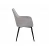 Jayna Dining Armchair - Black - Polo Club Stone - Side Angle - Jayna Dining Armchair - Black - Polo Club Stone - Side Angle