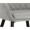 Jayna Dining Armchair - Black - Polo Club Stone - Seat Close-up - Jayna Dining Armchair - Black - Polo Club Stone - Seat Close-up