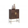 Sunpan Jade Wine Cabinet - Angled View with Decor