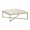Endall Ottoman - Square - Vintage Vanilla Leather - Angled View