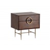 Emery Nightstand - Antique Brass - Dark Mango - Angled