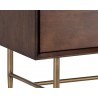 Emery Nightstand - Antique Brass - Dark Mango - Leg Close-up