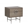 Emery Nightstand - Antique Silver - Ash Grey - Angled View