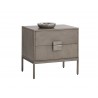 Jade Nightstand - Antique Silver - Ash Grey - Angled with Decor