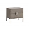 Jade Nightstand - Antique Silver - Ash Grey - Angled View