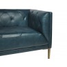 Westin Sofa - Vintage Peacock Leather - Seat Arm Close-Up