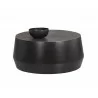 Sunpan Creed Coffee Table In Black - Side Angle with Decor - Sunpan Creed Coffee Table In Black - Side Angle with Decor