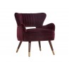 Hanna Lounge Chair - Leo Cabernet - Angled