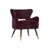 Hanna Lounge Chair - Leo Cabernet - Angled - Hanna Lounge Chair - Leo Cabernet - Angled