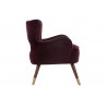 Hanna Lounge Chair - Leo Cabernet - Side Angle