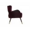 Hanna Lounge Chair - Leo Cabernet - Side Angle - Hanna Lounge Chair - Leo Cabernet - Side Angle