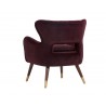 Hanna Lounge Chair - Leo Cabernet - Back Angle