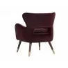 Hanna Lounge Chair - Leo Cabernet - Back Angle - Hanna Lounge Chair - Leo Cabernet - Back Angle