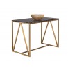 Sunpan Abel Counter Table - Gold - Black Marble - Angled with Decor