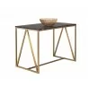 Sunpan Abel Counter Table - Gold - Black Marble - Angled with Decor - Sunpan Abel Counter Table - Gold - Black Marble - Angled with Decor
