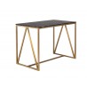 Sunpan Abel Counter Table - Gold - Black Marble - Angled View