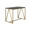 Sunpan Abel Counter Table - Gold - Black Marble - Angled View - Sunpan Abel Counter Table - Gold - Black Marble - Angled View