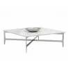Sunpan Clearwater Coffee Table - Square - Angled with Decor - Sunpan Clearwater Coffee Table - Square - Angled with Decor