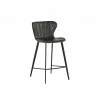 Sunpan Arabella Counter Stool - Bravo Portabella / Polo Club Kohl Grey - Front Side Angle - Sunpan Arabella Counter Stool - Bravo Portabella / Polo Club Kohl Grey - Front Side Angle