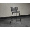 Sunpan Arabella Counter Stool - Bravo Portabella / Polo Club Kohl Grey - Front Side View