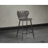 Sunpan Arabella Counter Stool - Bravo Portabella / Polo Club Kohl Grey - Front Side View - Sunpan Arabella Counter Stool - Bravo Portabella / Polo Club Kohl Grey - Front Side View