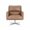 Sunpan Easton Swivel Lounge Chair - Camel Leather - Front - Sunpan Easton Swivel Lounge Chair - Camel Leather - Front