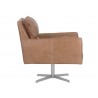 Sunpan Easton Swivel Lounge Chair - Camel Leather - Side