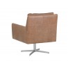 Sunpan Easton Swivel Lounge Chair - Camel Leather - Back Angle