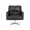 Sunpan Easton Swivel Lounge Chair - Marseille Black - Front - Sunpan Easton Swivel Lounge Chair - Marseille Black - Front