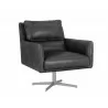 Sunpan Easton Swivel Lounge Chair - Marseille Black - Angled view - Sunpan Easton Swivel Lounge Chair - Marseille Black - Angled view
