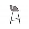 Waldo Counter Stool - Nightfall Black / November Grey - Side Angle
