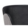 Waldo Counter Stool - Nightfall Black / November Grey - Seat Back Close-up