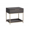 Rebel Nightstand - Gold - Charcoal Grey - Angled View