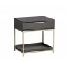 Rebel Nightstand - Gold - Charcoal Grey - Angled View - Rebel Nightstand - Gold - Charcoal Grey - Angled View