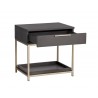 Rebel Nightstand - Gold - Charcoal Grey - Drawer Opened