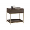 Rebel Nightstand - Gold - Raw Umber - Angled with Decor
