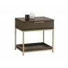 Rebel Nightstand - Gold - Raw Umber - Angled with Decor - Rebel Nightstand - Gold - Raw Umber - Angled with Decor