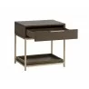 Rebel Nightstand - Gold - Raw Umber - Drawer Close-Up - Rebel Nightstand - Gold - Raw Umber - Drawer Close-Up