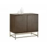 Sunpan Rebel Sideboard - Gold - Raw Umber - Angled with Decor - Sunpan Rebel Sideboard - Gold - Raw Umber - Angled with Decor