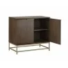 Sunpan Rebel Sideboard - Gold - Raw Umber - Angled with Opened Drawer - Sunpan Rebel Sideboard - Gold - Raw Umber - Angled with Opened Drawer