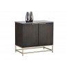 Sunpan Rebel Sideboard - Gold - Light Grey Marble / Charcoal Grey - Angled View